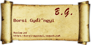Borsi Gyöngyi névjegykártya