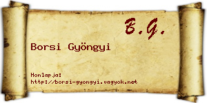 Borsi Gyöngyi névjegykártya